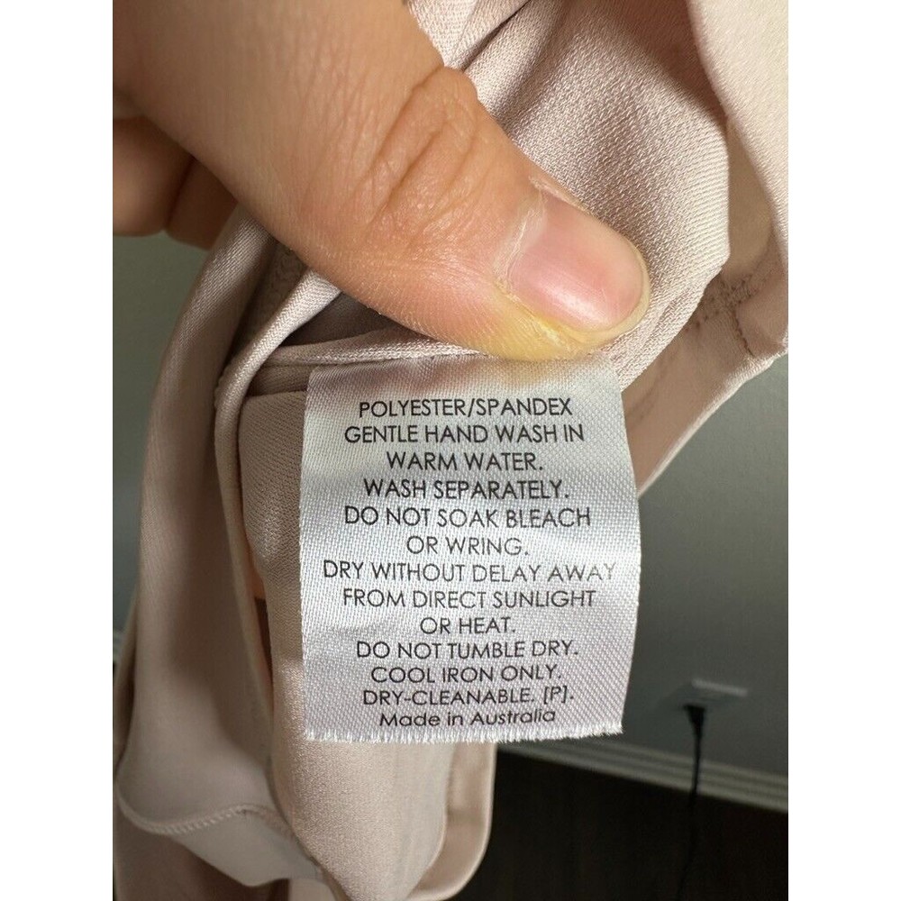 Nookie Women's Miami Midi Dress Beige Size XS Bodycon Waist Tie Classic Zip - Picture 6 of 9